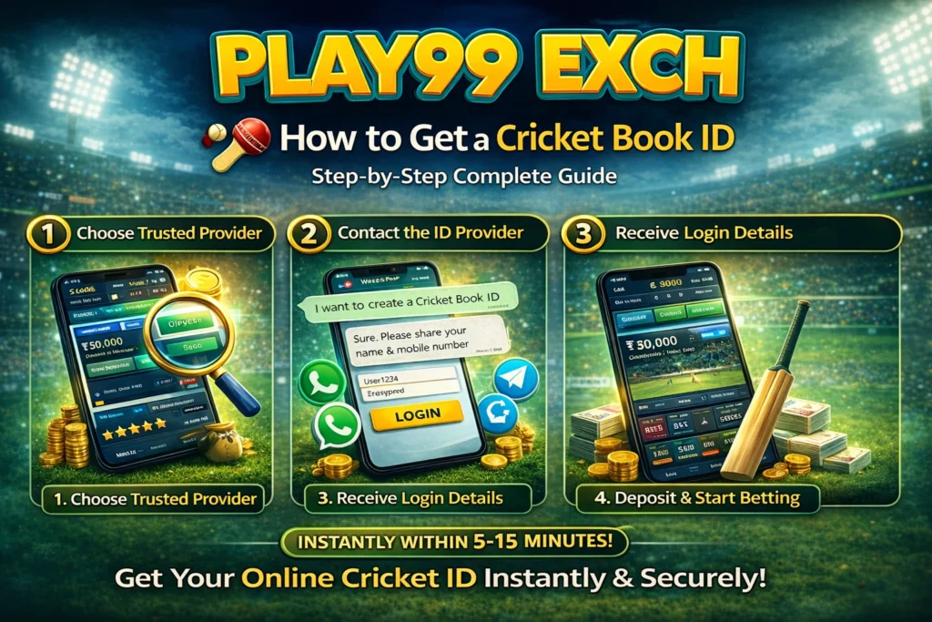 Learn how to get a Cricket Book ID instantly. Follow our step-by-step guide to create your online cricket betting ID, deposit funds, and start live betting securely within minutes.