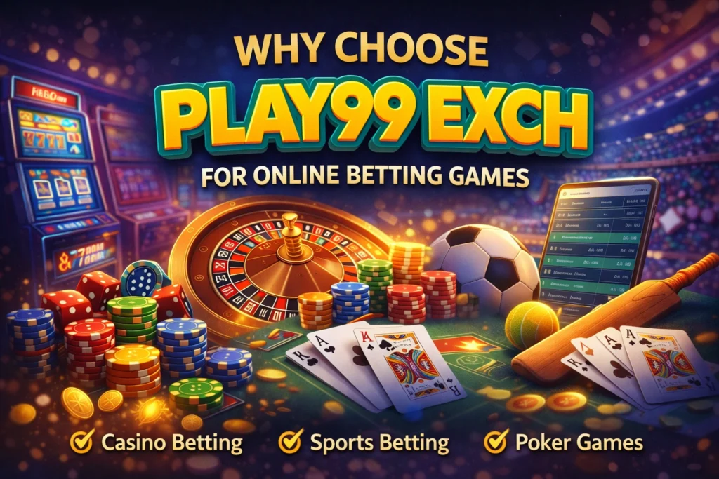 Play99Exch online betting games platform with casino poker and sports betting interface