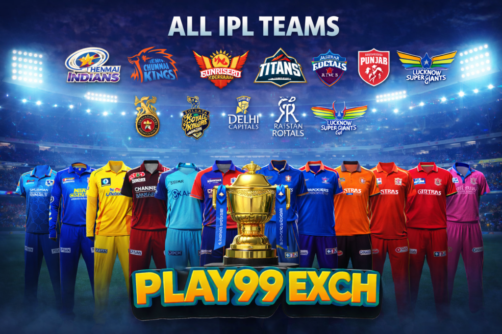 IPL teams list showing all Indian Premier League teams with trophy