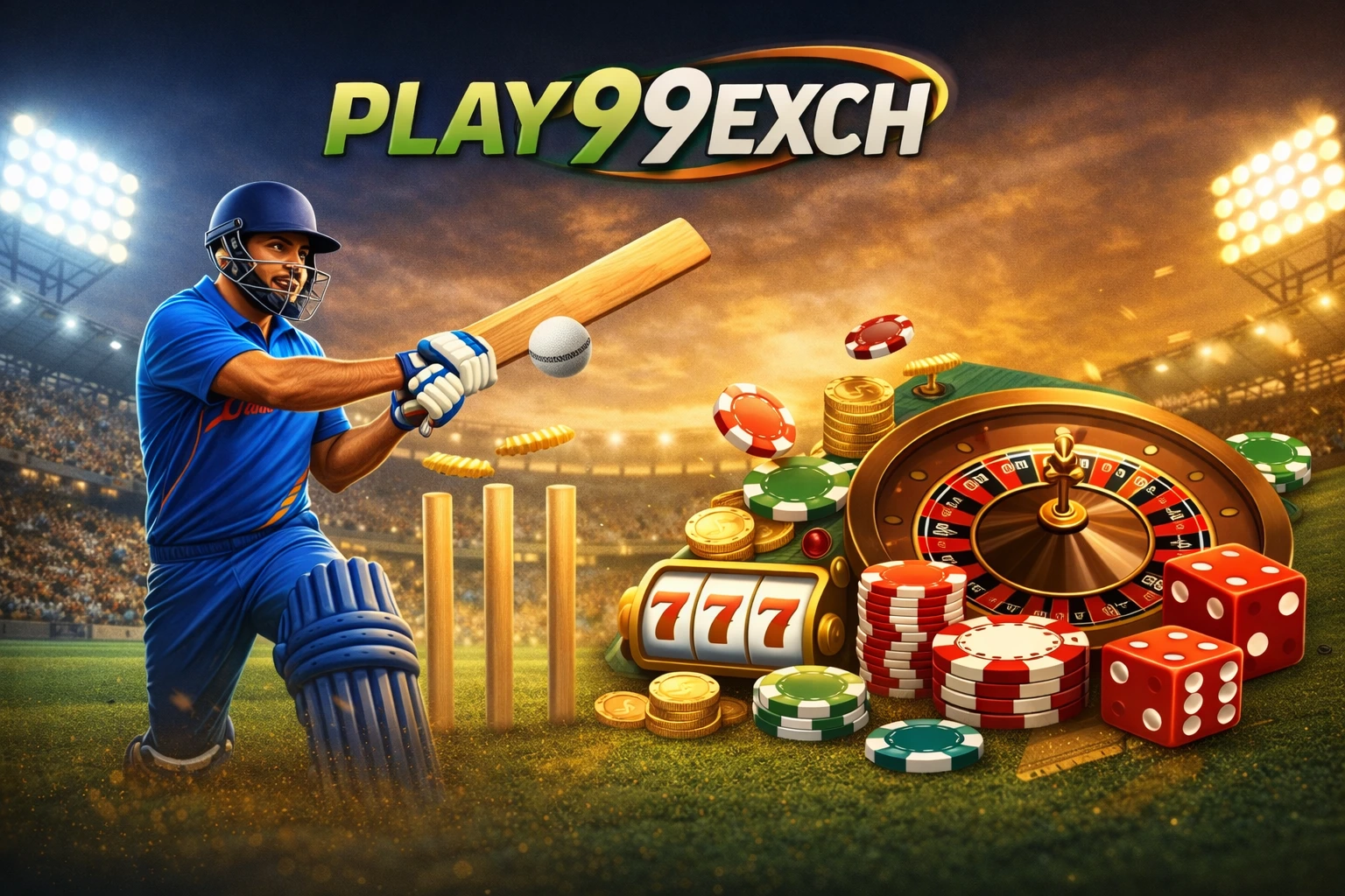 Play99Exch games and betting markets illustration showing cricket betting and casino games