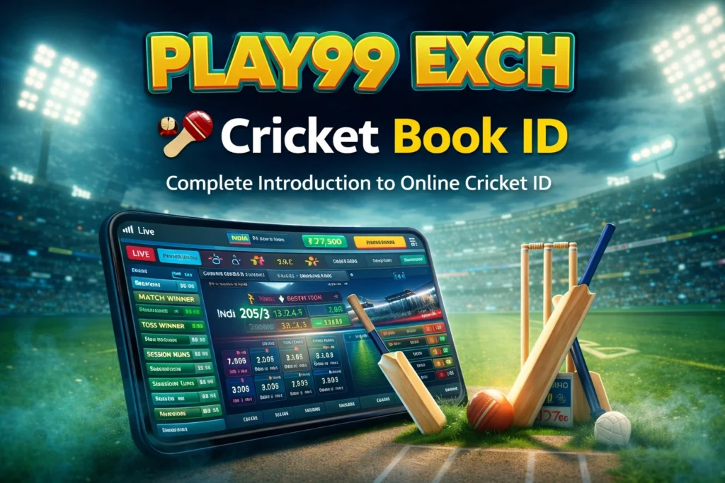 Play99 Exch Cricket Book ID dashboard with live cricket betting odds and secure online platform